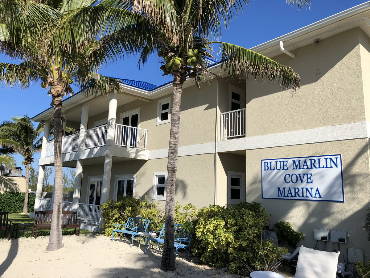 blue marlin cove marina sign